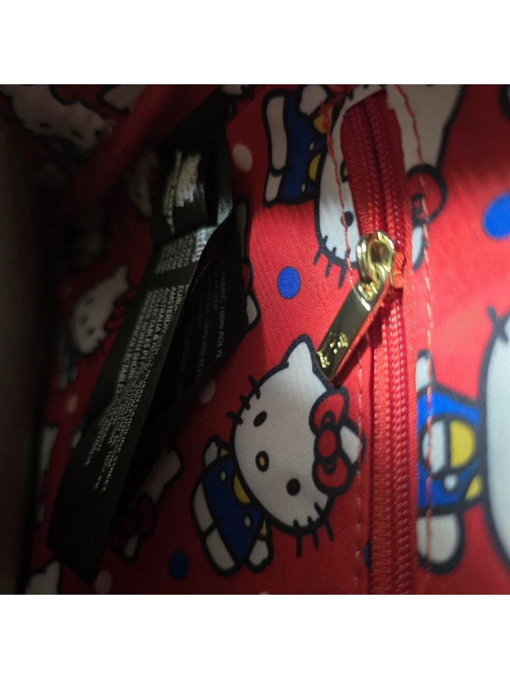 Loungefly Hello Kitty On A Plane Mini Sequin Zip Backpack Blue Red Pocket NWT
